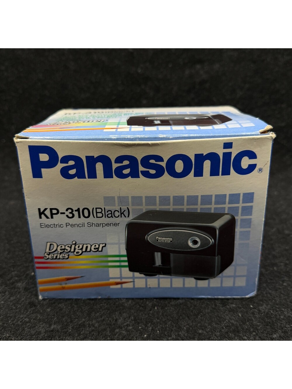 Panasonic Electric Pencil Sharpener with Auto-Stop Model KP-310 Black W/ Box